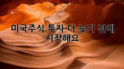 미국주식 투자, 더 늦기 전에 시작해요! 🚀